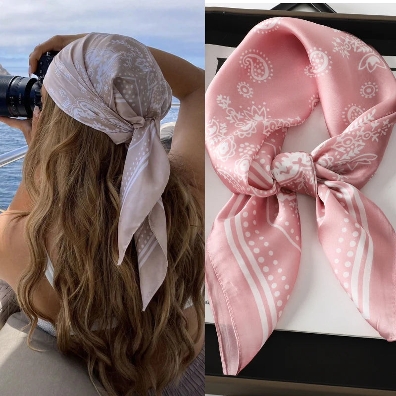 Elegant Silk Floral Hairbands and Neck Scarves - Smarsty