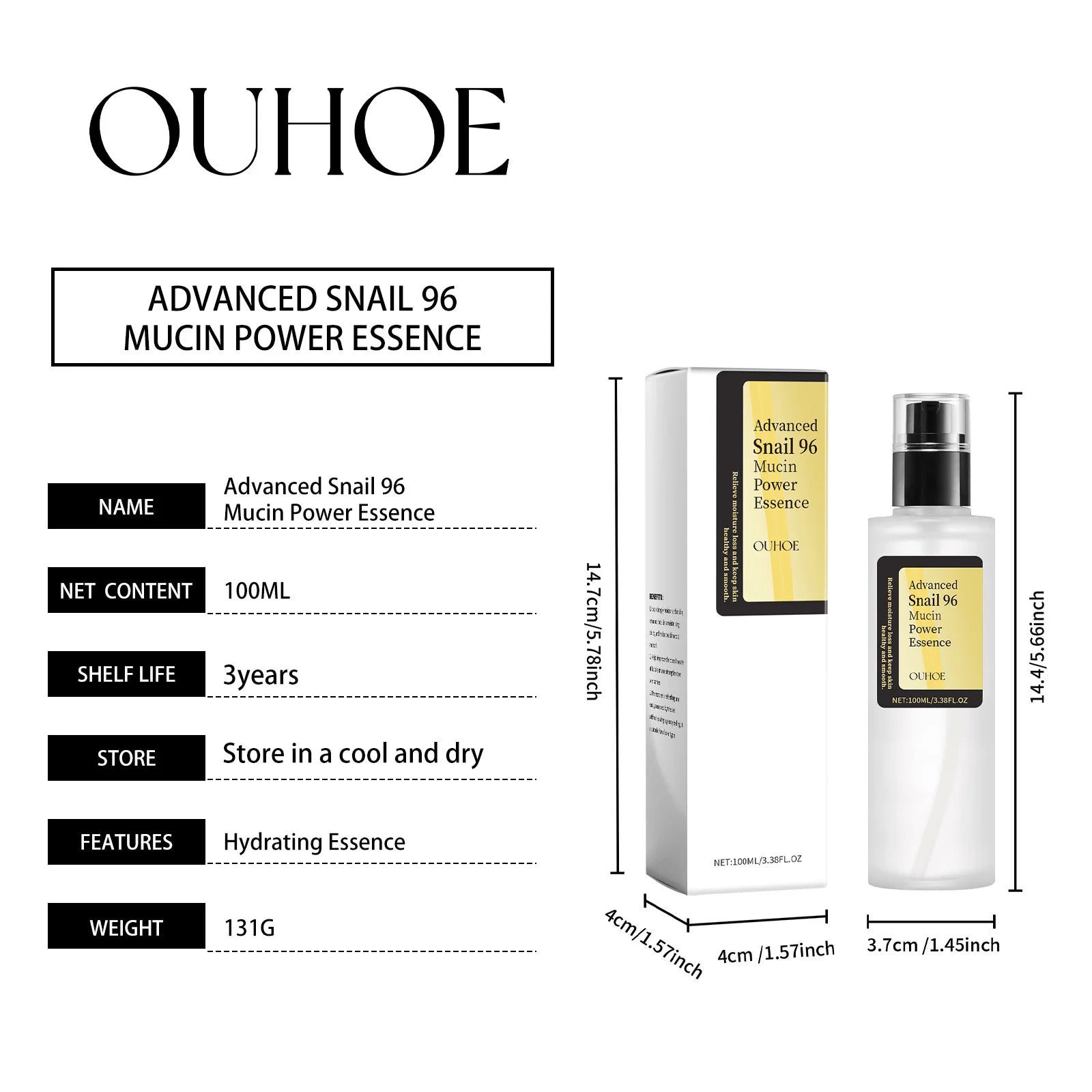 Advanced Snail Mucin Essence for Moisturizing and Firming - Smarsty