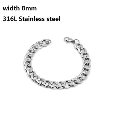 316L Stainless Steel Cuban Chain Bracelet for All - Smarsty