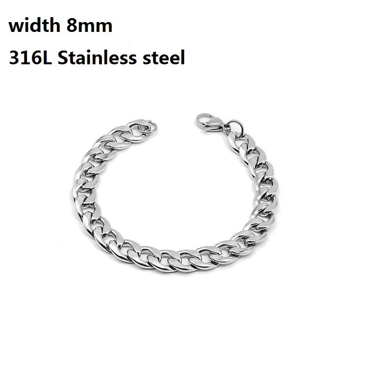 316L Stainless Steel Cuban Chain Bracelet for All - Smarsty