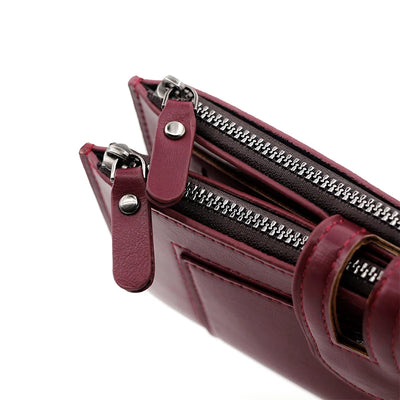 Fashionable New Women's Long Wallet, European and American Fashion Phone Bag, PU Leather Multi Card Carrying Bag - Smarsty