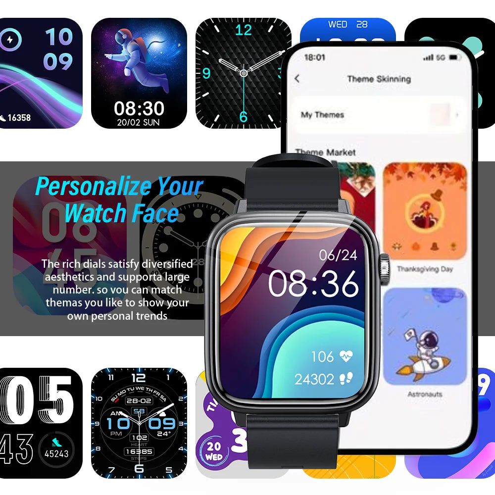 Bluetooth Smart Watch with Sleep Monitoring and IP68 Waterproof - Smarsty