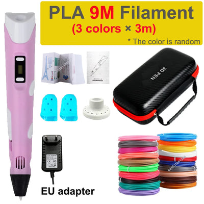 3D Pen 3d Printing Pen Children DIY Drawing Pens PLA Filament Birthday Christmas Boys Girls Gift For Kids With Travel Case - Smarsty