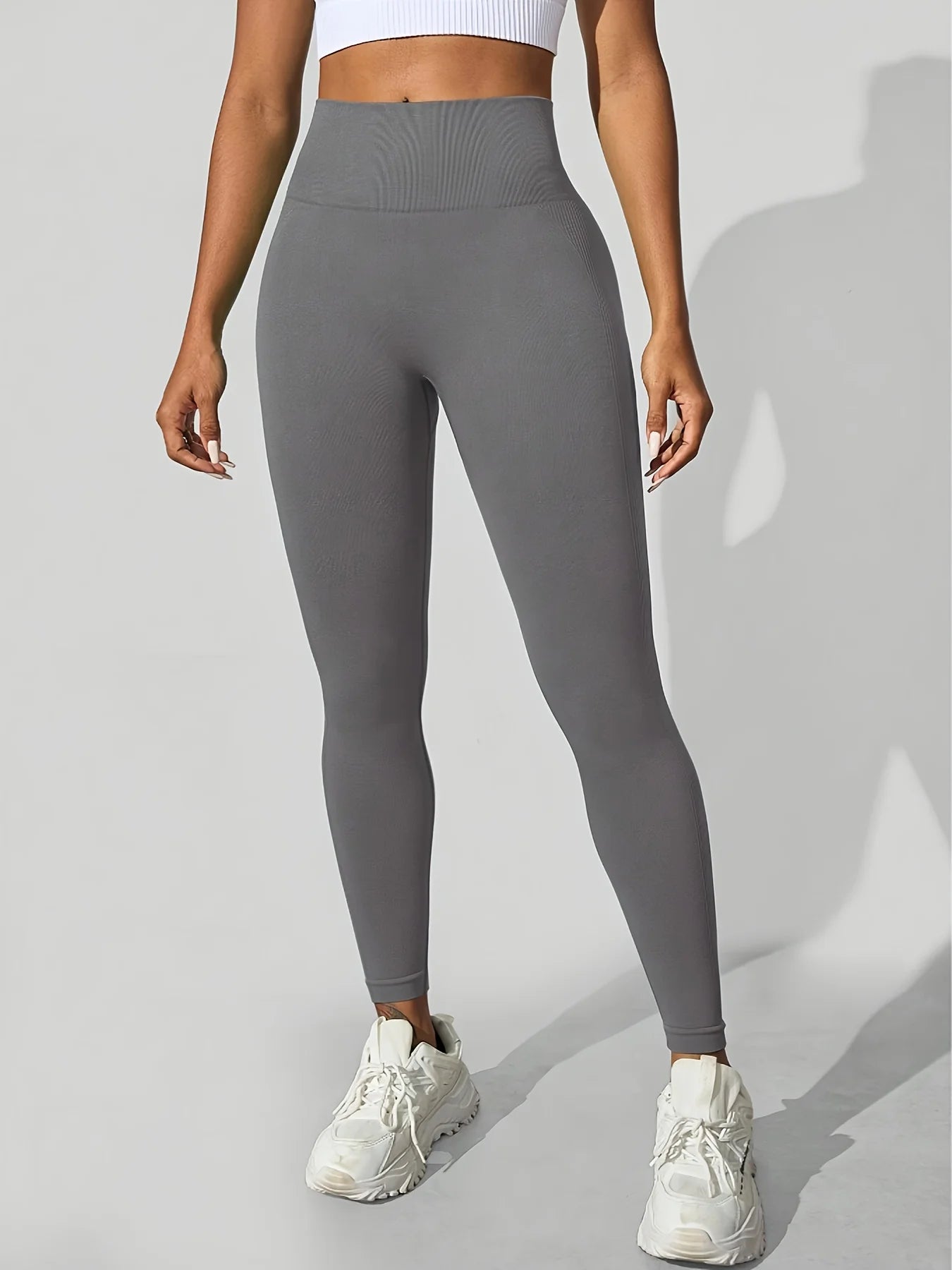 CZGUKE Women's seamless gym yoga pants high waist peach hip solid color tight fitting sports pants yoga cycling sports pants - Smarsty