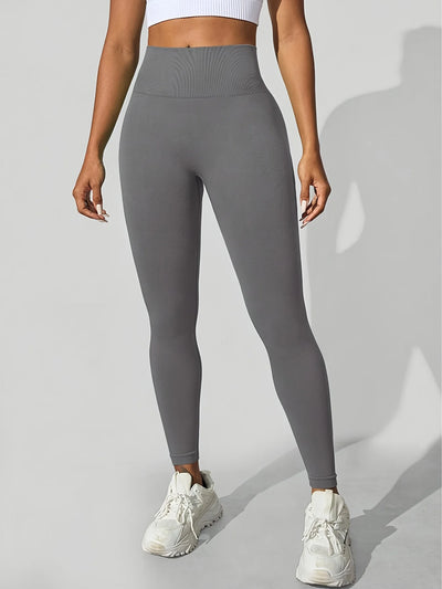 CZGUKE Women's seamless gym yoga pants high waist peach hip solid color tight fitting sports pants yoga cycling sports pants - Smarsty