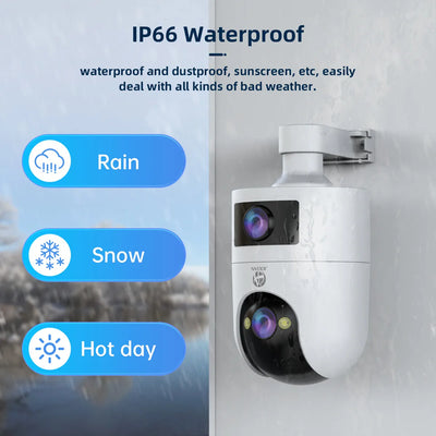 JOOAN 4K 6MP HD  PTZ Camera Outdoor Dual Lens Dual Screen AI Tracking 5G WIFI IP Camera Security CCTV Video Surveillance Cameras - Smarsty
