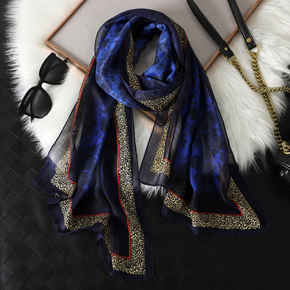 Women Print Chiffon Scarf Lightweight Sunscreen Shawl Wrap - Smarsty