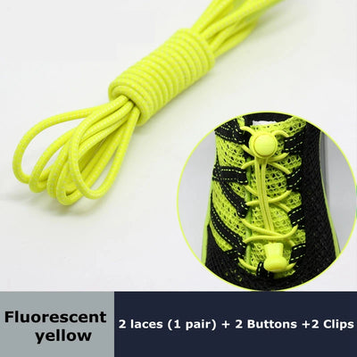 1 Pair round Elastic Shoelaces No-Tie Stretching Locking Lazy Laces for Various Shoe Accessories Suitable for All Sizes - Smarsty