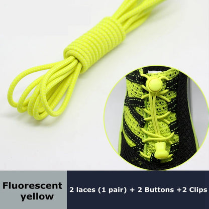 1 Pair round Elastic Shoelaces No-Tie Stretching Locking Lazy Laces for Various Shoe Accessories Suitable for All Sizes - Smarsty