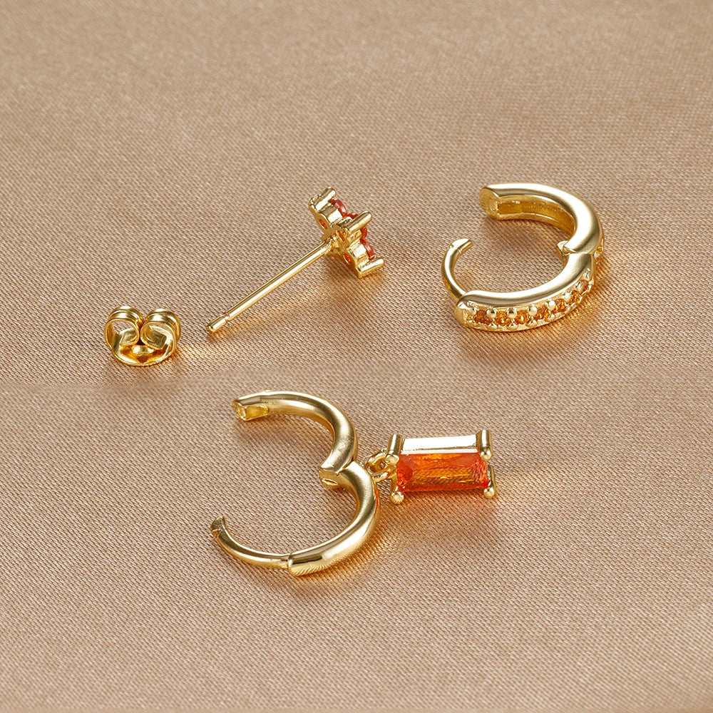 3PCS Stainless Steel Dangle Earrings Set for Women - Smarsty