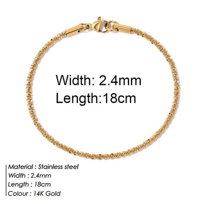 Gold Stainless Steel Twist Chain Bracelet for Women - Smarsty