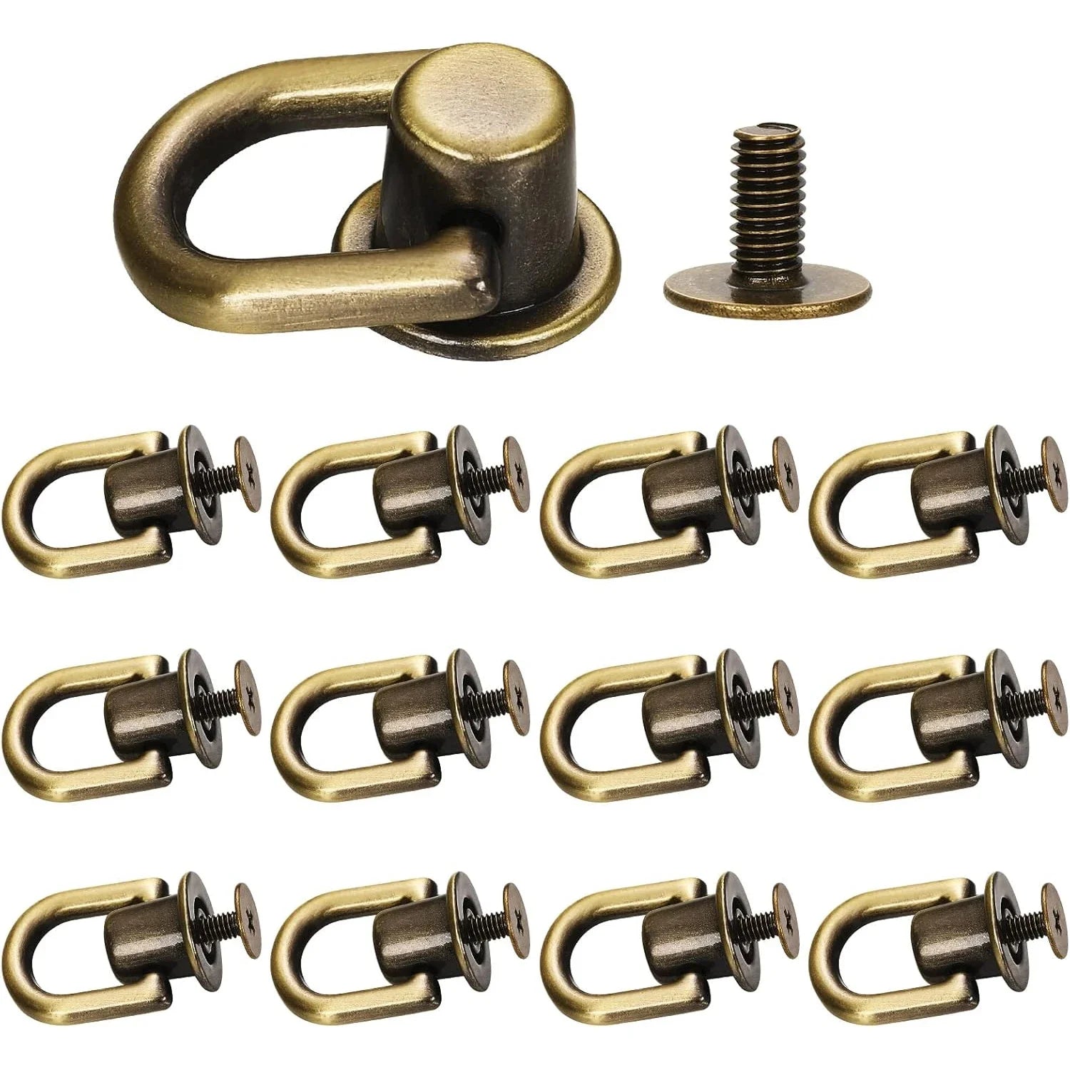 1/10pcs D-shaped Ring Bag Clip Buckles Retro Metal Double Buckle Handbag Chain Handles Connector Bag Strap Hardware Accessories