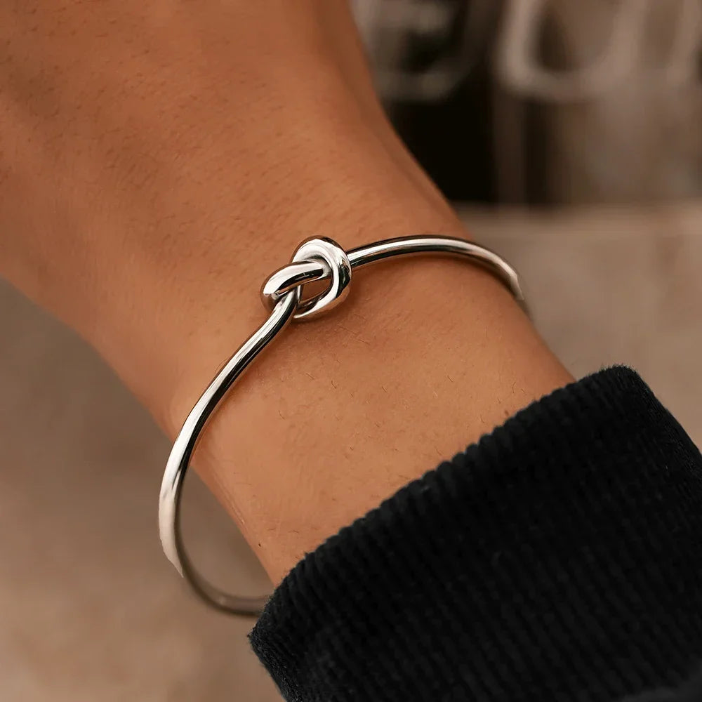 Vintage Stainless Steel Woven Twist Bracelet for Women - Smarsty
