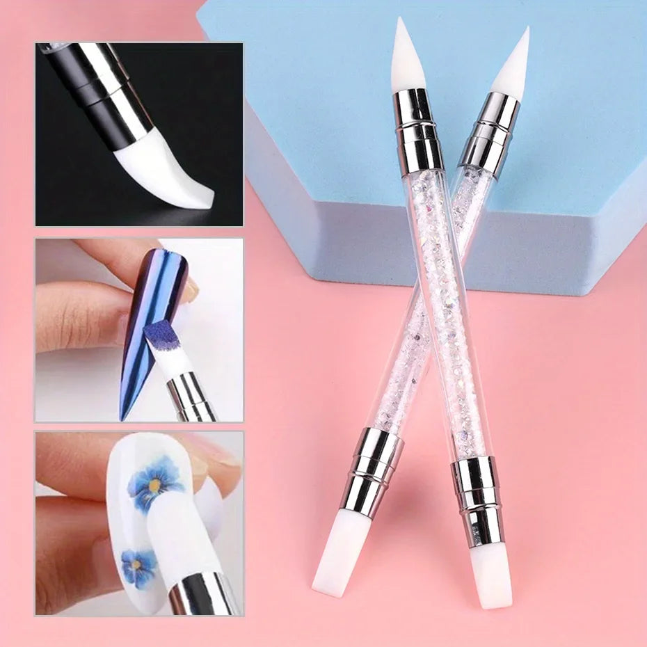 Double Head Silicone Nail Art Pen for Creative Designs - Smarsty