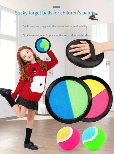 1Set Kids Sucker Sticky Ball Toy Outdoor Sports Catch Ball Game Set Throw And Catch Parent-Child Interactive Outdoor Toys by Smarsty