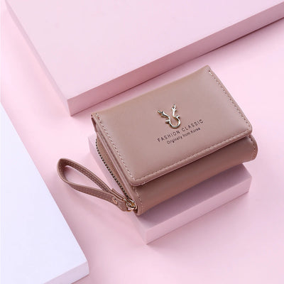 Luxury Brand Women's Small Wallet Female Card Holder Short Wallets with Coin Purse for Woman Ladies PU Leather Hasp Mini Clutch - Smarsty
