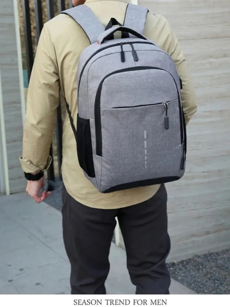 Mens BackPack LargeCapacity Simple Fashion Travel Female Student ComputerBag - Smarsty