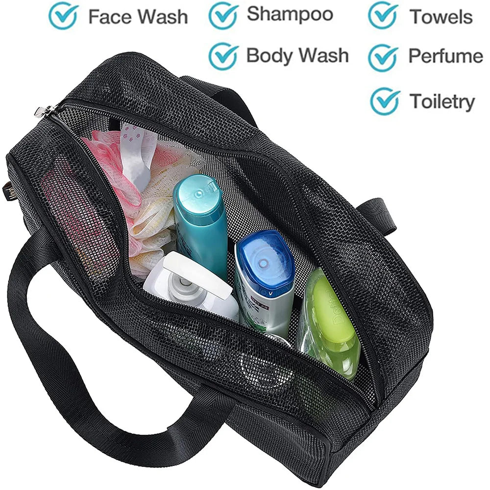 Mesh Shower Caddy Tote Bag Cosmetic Organizer Spacious - Smarsty