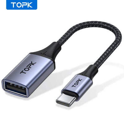 TOPK USB C to USB A Dapter OTG Cable Type C Male to USB 3.0 2.0 Female Cable for MacBook Pro Samsung Type C Adapter - Smarsty