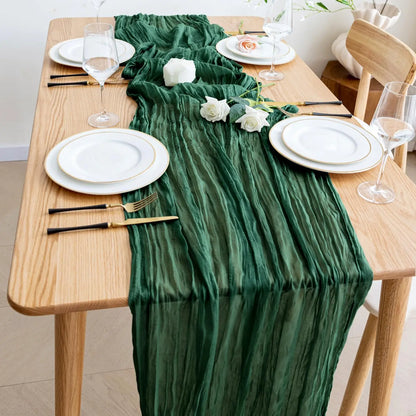 Boho Cheesecloth Table Runner Set for Weddings - Smarsty