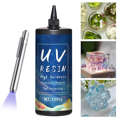 UV Resin Glue for DIY Jewelry, Epoxy Resin and UV Lamp High Transparency Fast Drying High Hardness, 20g, 50g, 100g, 250g, 1000g - Smarsty