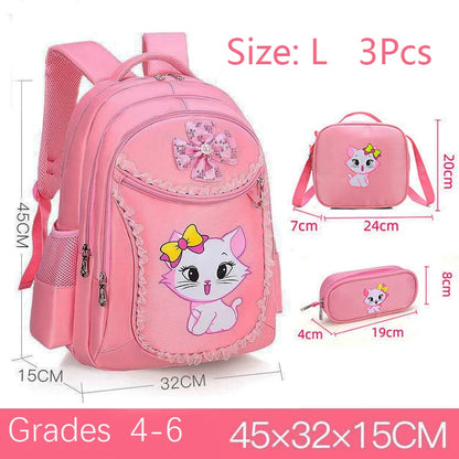 Cute Cat Printed Kids Backpack Waterproof School Bag - Smarsty