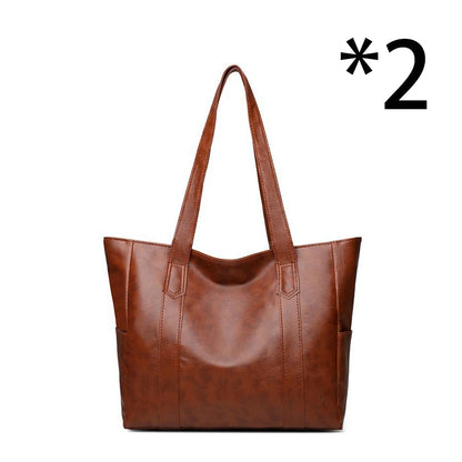 Vintage Large Capacity Tote Bag With Premium Vegan Leather - Smarsty