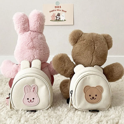 Canvas Baby Backpack Anti Lost Kids School Bag Bear Travel - Smarsty