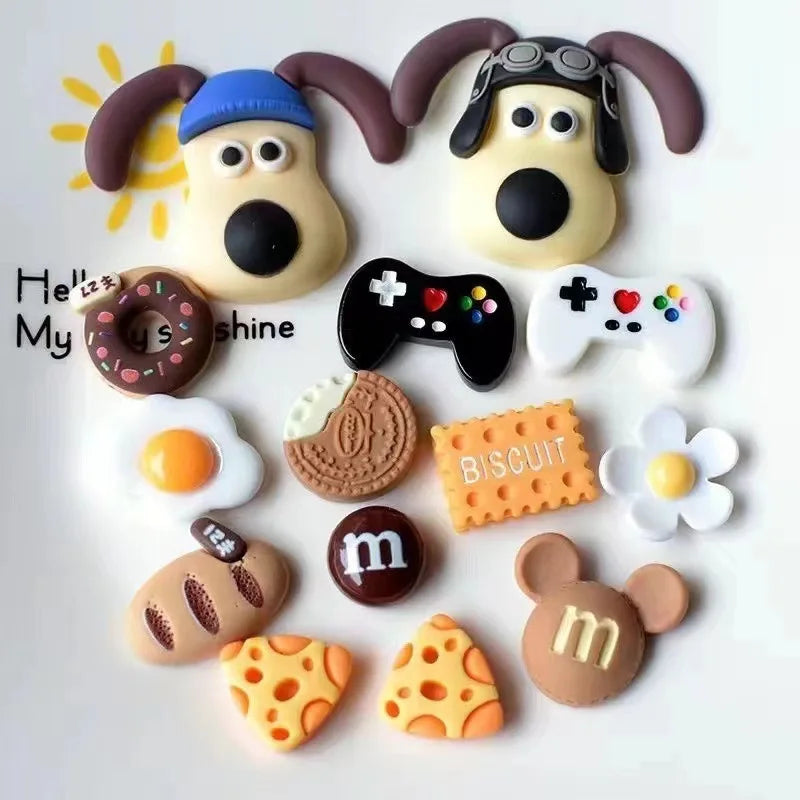 14/42PCS Set 3D Cute Cartoon Dogs Shoes Accessories Boys Girls Sandals Garden Shoe Buckle Decorations Fit Charm