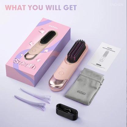 Professional Mini Straightener Brush with Negative Ions - Smarsty
