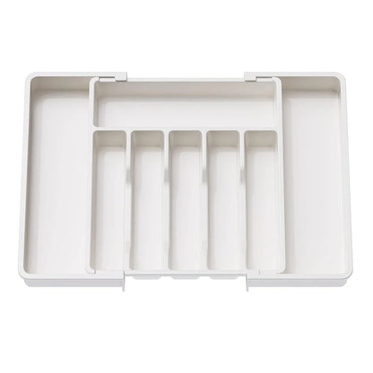 New Expandable Cutlery Drawer Organizer, Adjustable Kitchen Utensil Tray Set, Compartment Flatware Storage Divider