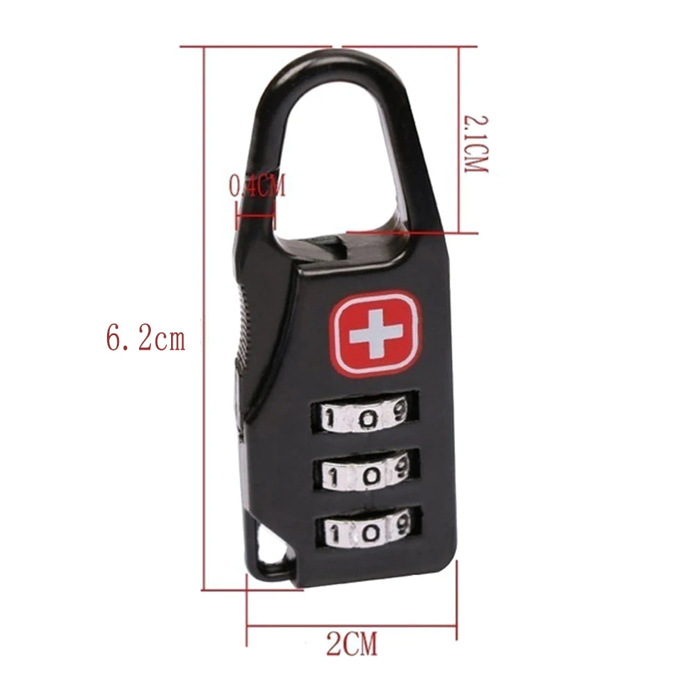 Outdoor Backpack Handbag Zipper Lock Anti Theft Portable Mini Combination Code Number Lock for Travel Backpack Accessories