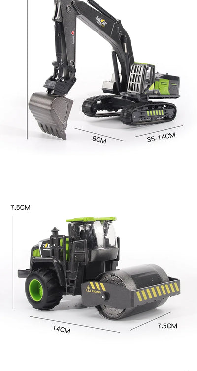 1/50 Model Car Bulldozer Truck Excavator Crane Forklift Construction Engineering Vehicle Toys for Boys Children Educational Toys by Smarsty