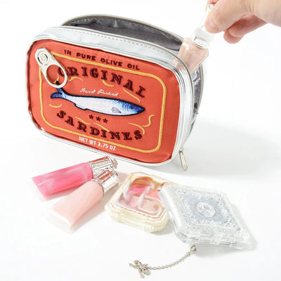 Canned Sardines Style Storage Bag Cute Bath Travel Bag Creative Portable Fashion Zipper Multi-function Soft for Weekend Vacation - Smarsty