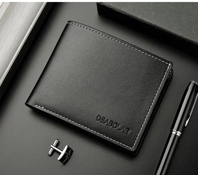 Pu Leather Men Short Wallet Thin Style Folding Young Men Credit Card Holder Wallet - Smarsty