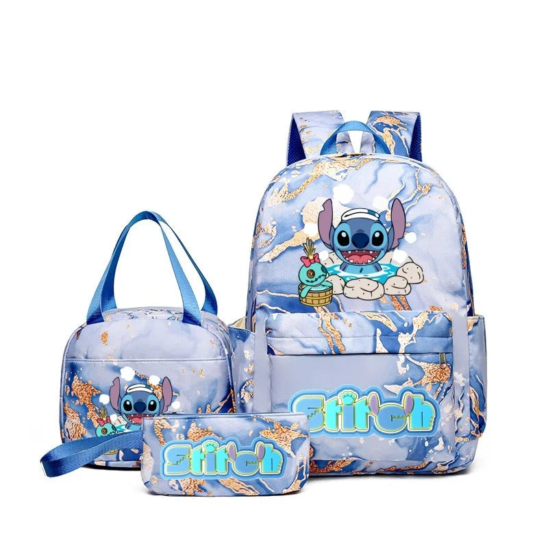 Cartoon Print Kids Backpack Set Large Capacity Lunch Bag - Smarsty