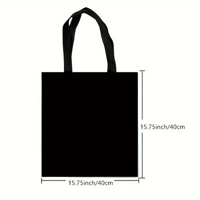 Retro Black Cat Tote Bag Linen Fabric Lightweight Shopping - Smarsty
