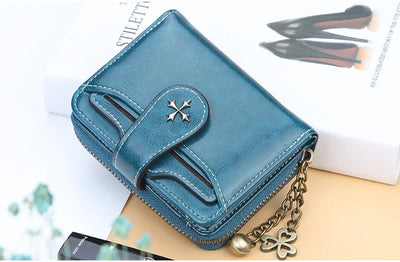 Women Wallets and Purses PU Leather Money Bag Female Short Hasp Purse Small Coin Card Holders Blue Red Clutch New Women Wallet - Smarsty