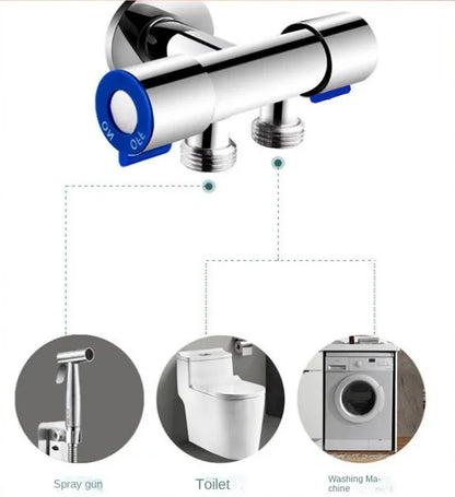 Stainless Steel Bathroom Toilet Angle Valve with Double Outlet - Smarsty
