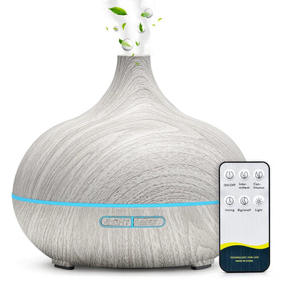 Wood Grain Aromatherapy Essential Oil Diffuser with Remote Control - Smarsty