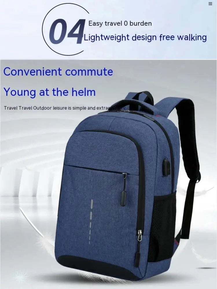 Mens BackPack LargeCapacity Simple Fashion Travel Female Student ComputerBag - Smarsty