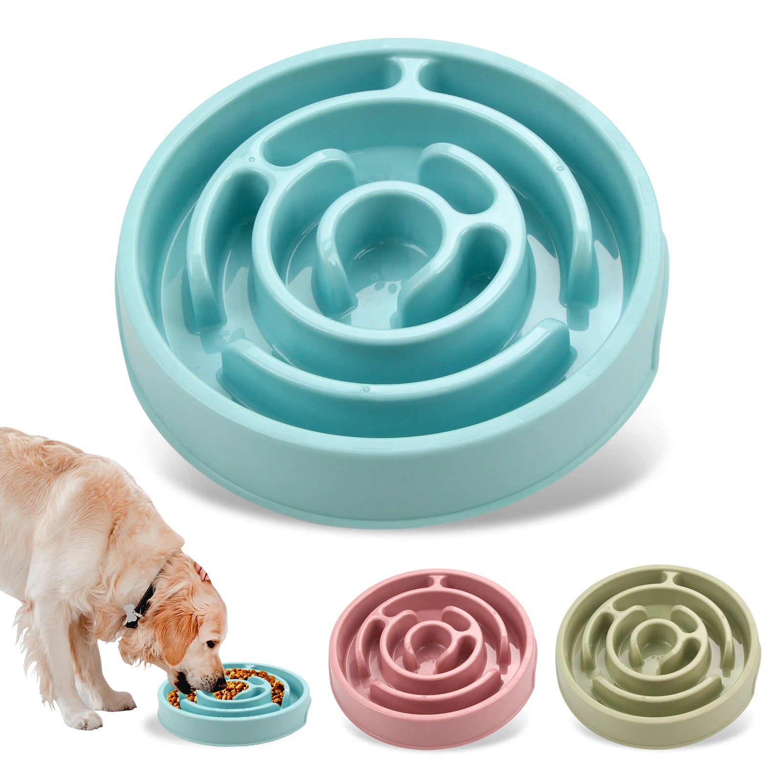 Pet Dog Slow Feeder Bowl Anti-Gulping Design for Healthy Eating - Smarsty