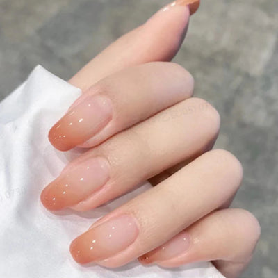 Glossy Pink Press On Nails 24pcs Full Cover Elegant Style - Smarsty