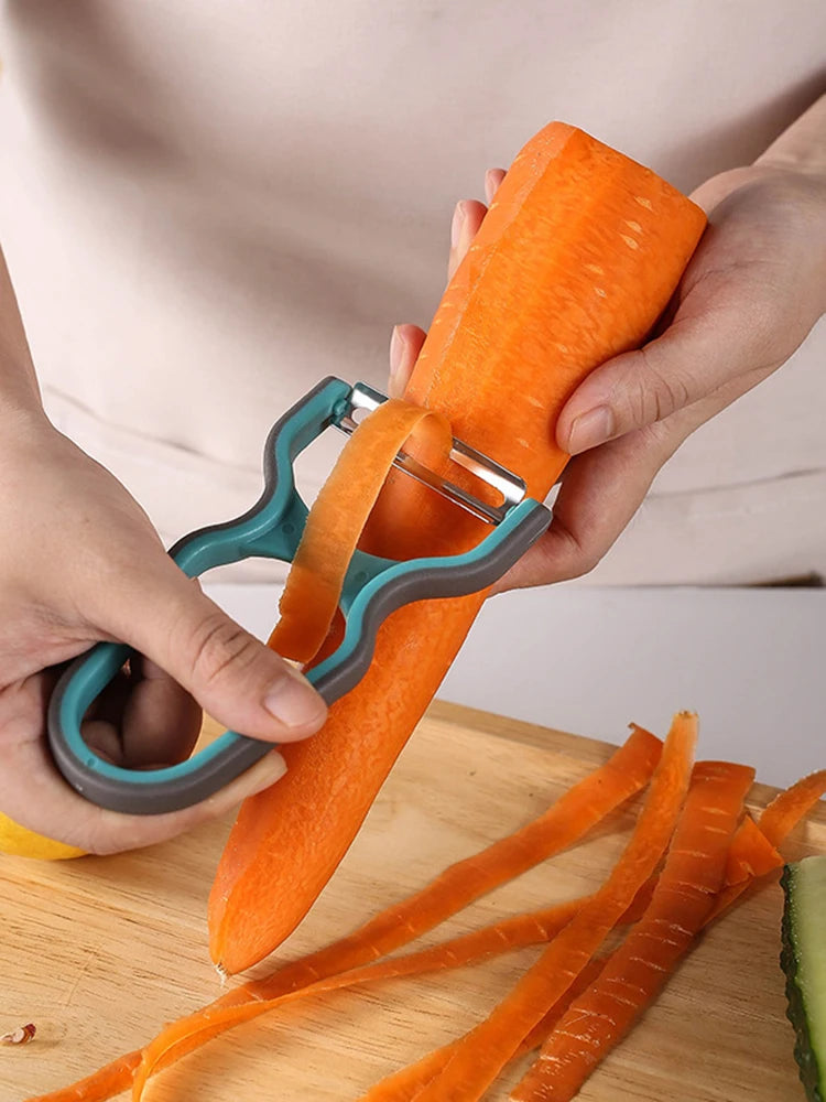 Stainless Steel Peeler - Swivel Blade Vegetable & Fruit Peeler for Kitchen, Ergonomic Non-Slip Handle (Potato, Apple, Carrot)