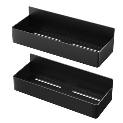 Strong Magnetic Shelves 2 Layers Black White Storage Rack Kitchen Plastic Spice Seasoning Organizer for Refrigerator Microwaves by Smarsty