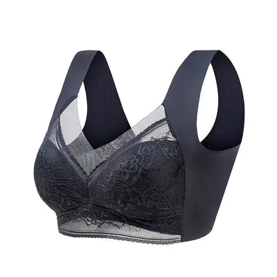 L-6L Women Large Bra Push Up Ice Silk Seamless upper Bralette Lace Wireless Summer Bras Plus Size Top Lingerie Underwear 15019 - Smarsty