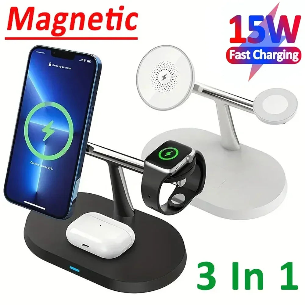 Magnetic Wireless Charger Stand 3 in 1 for iPhone Pro - Smarsty