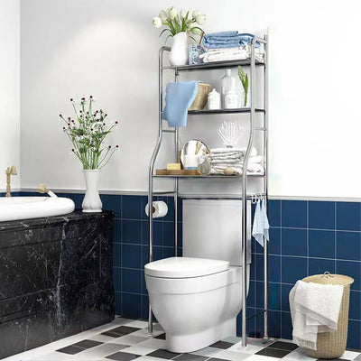 Over Toilet Storage Shelf,2/3-Tier Freestanding Over The Toilet Storage,Metal Bathroom Shelves with Paper Holder and Removable - Smarsty