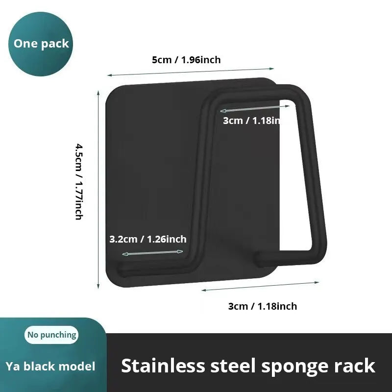 1pc Stainless Steel Sink Sponge Rack For Sponge Steel Wire Ball Draining Paste The Inner Wall Of The Sink Kitchen Supplies - Smarsty