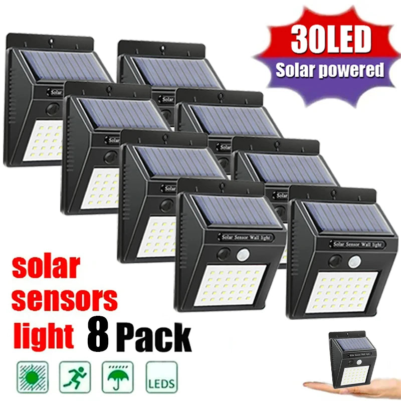 Solar Powered LED Motion Sensor Outdoor Wall Light - Smarsty